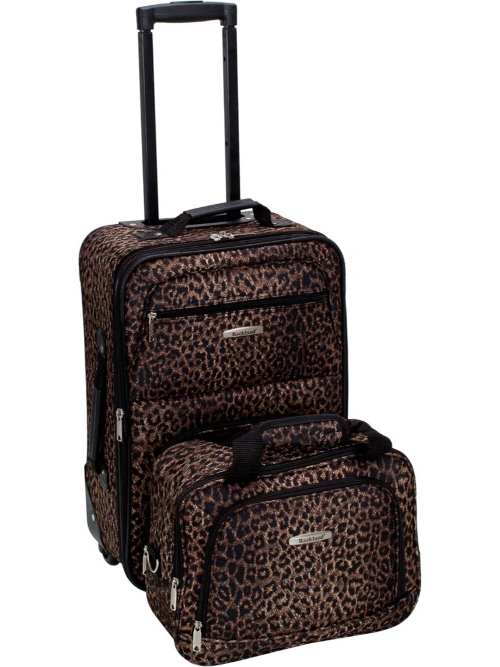 Fashion Softside Upright Luggage Set, Leopard, 2-Piece 14/19